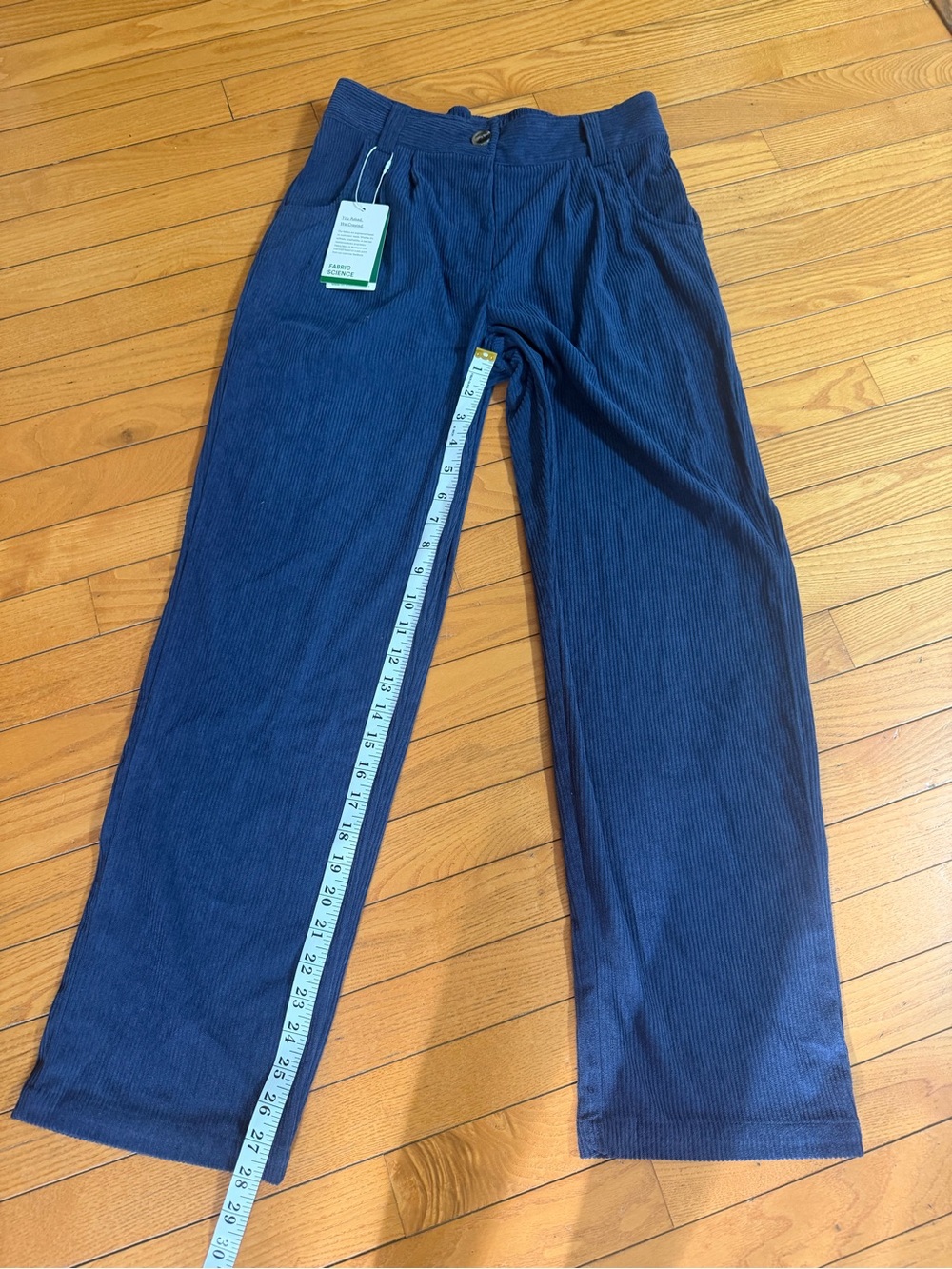 HALARA Navy Blue Wide-Leg Corduroy Pants XS NWT